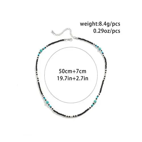Turquoise Bohemian Bead Necklace