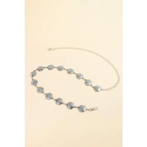 Vintage Turquoise Alloy Belt