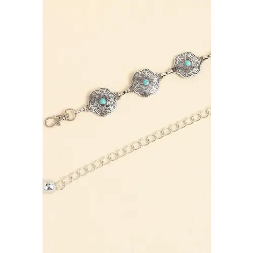 Vintage Turquoise Alloy Belt