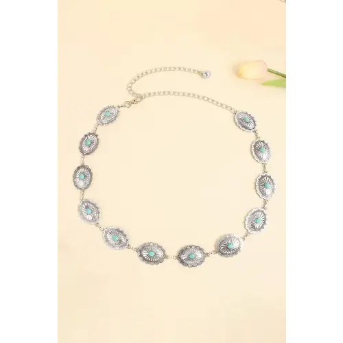 Vintage Turquoise Alloy Belt Style A One Size