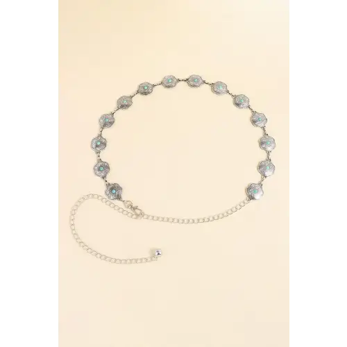 Vintage Turquoise Alloy Belt