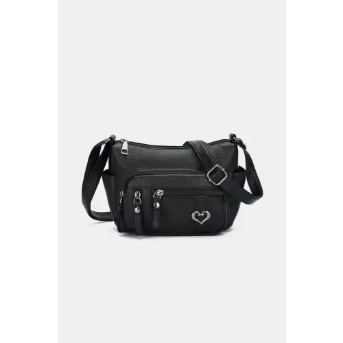 Stylish Black Leather Adjustable Strap Shoulder Bag for Every Occasion Black One Size