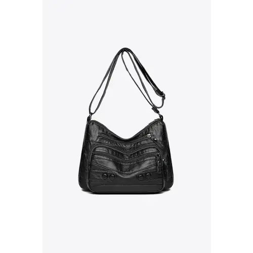 Stylish Brown Leather Adjustable Strap Shoulder Bag
