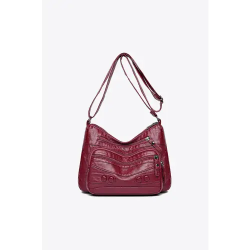 Stylish Brown Leather Adjustable Strap Shoulder Bag