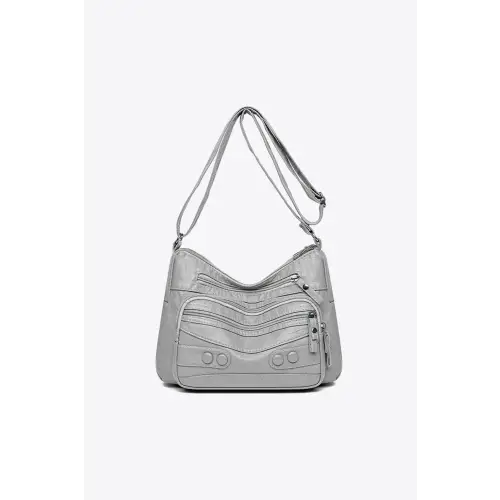 Stylish Brown Leather Adjustable Strap Shoulder Bag