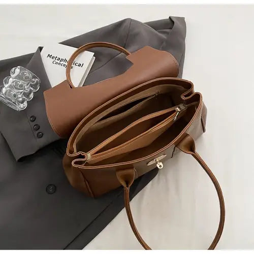 Stylish Brown Leather Shoulder Bag
