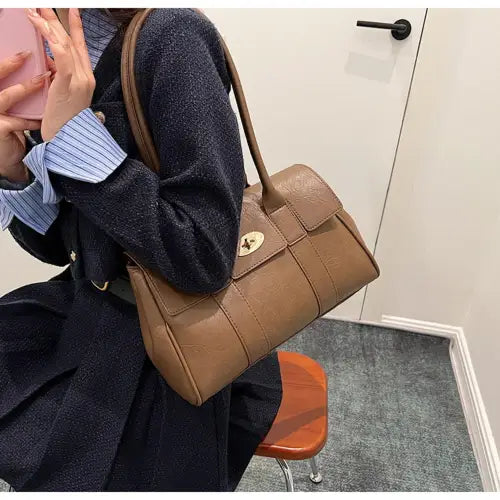 Stylish Brown Leather Shoulder Bag