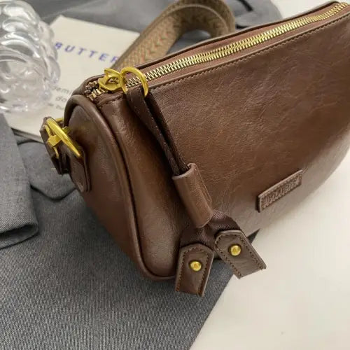 Stylish Brown Leather Shoulder Bag