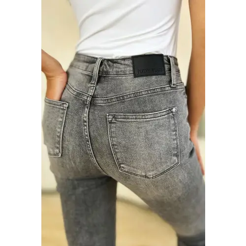 Button Fly Cuffed Capris