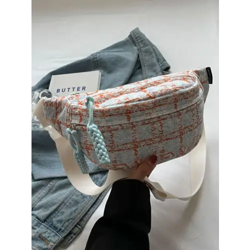 Stylish Contrast Plaid Polyester Crossbody Bag for Trendy Looks