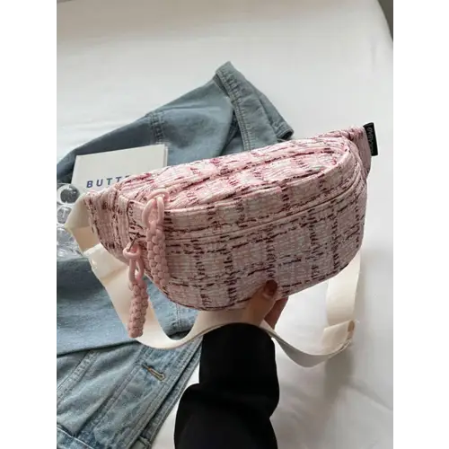 Stylish Contrast Plaid Polyester Crossbody Bag for Trendy Looks