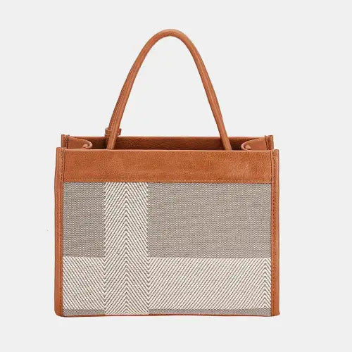 Striped Contrast Tote