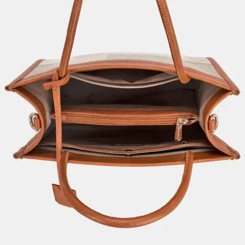 Striped Contrast Tote