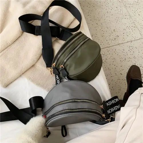 Stylish Double Zip Nylon Crossbody Bag for All Occasions