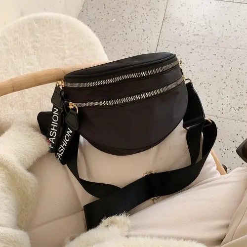 Stylish Double Zip Nylon Crossbody Bag for All Occasions