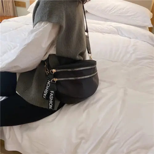 Stylish Double Zip Nylon Crossbody Bag for All Occasions