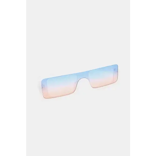 Stylish Gradient-Tinted Rimless Rectangle Sunglasses with Polycarbonate Frame