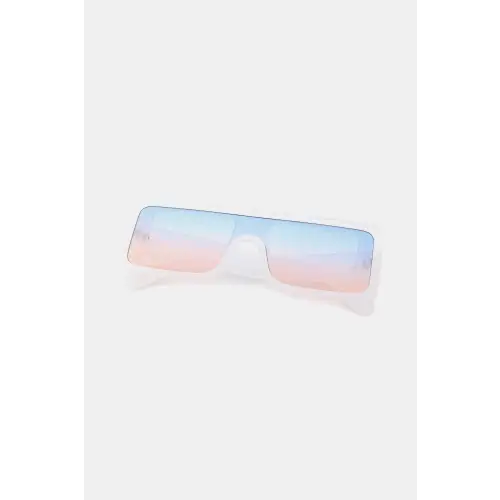 Stylish Gradient-Tinted Rimless Rectangle Sunglasses with Polycarbonate Frame