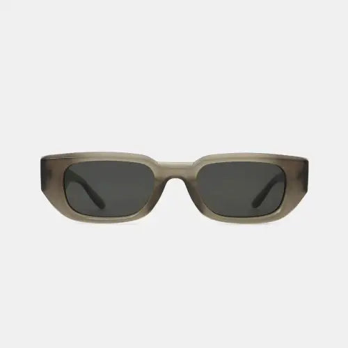 Stylish Gray Polycarbonate Frame Rectangle Sunglasses for Effortless Cool Taupe One Size