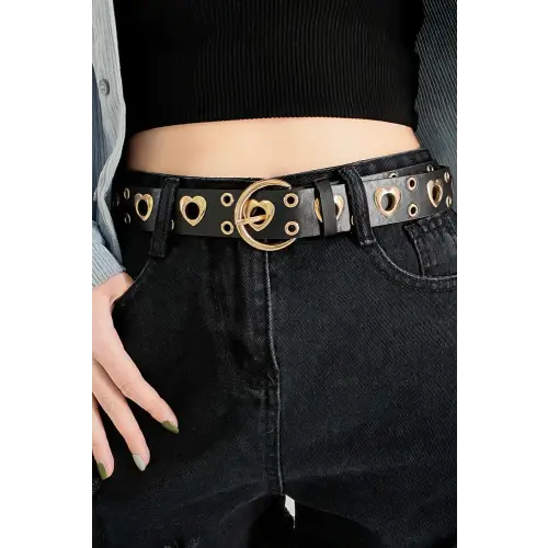 Heart Belt Black One Size