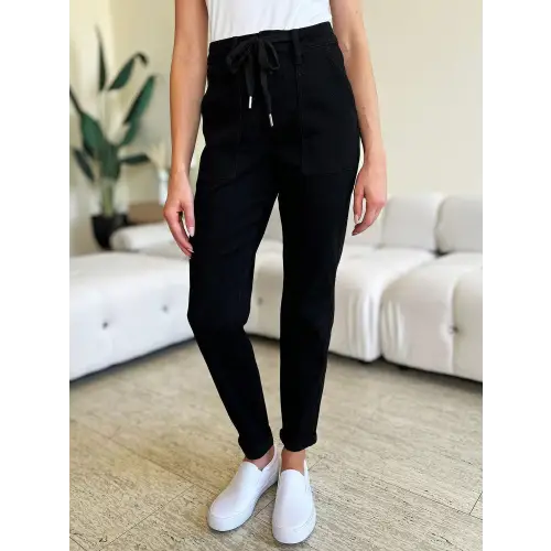 Double Roll Cuff Jeans Black