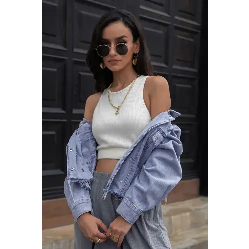 Stylish Lapel Collar Long Sleeve Denim Jacket