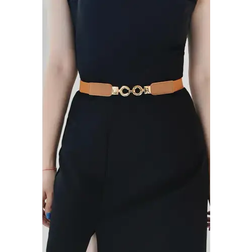 Gold Leather Circles Belt