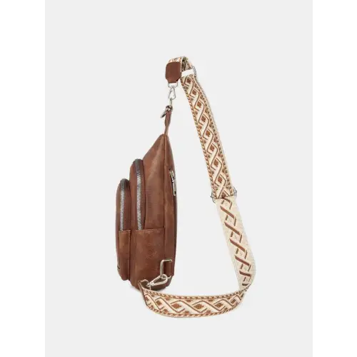 Stylish Leather Crossbody Bag with Two Detachable Straps