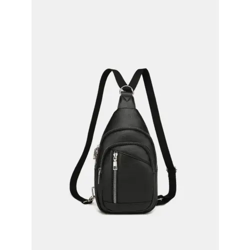 Stylish Leather Crossbody Bag with Two Detachable Straps