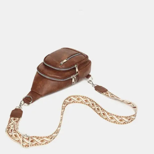Stylish Leather Crossbody Bag with Two Detachable Straps