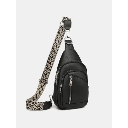 Stylish Leather Crossbody Bag with Two Detachable Straps