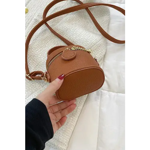 Stylish Leather Crossbody Cylinder Bag