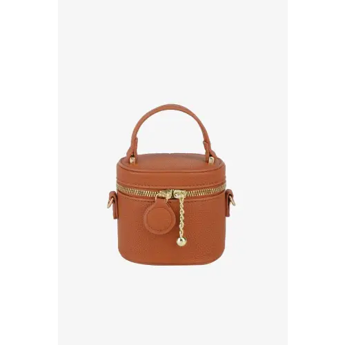 Stylish Leather Crossbody Cylinder Bag