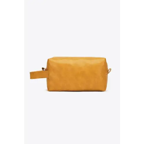 Stylish Leather Makeup Bag Transforms Your Travel Routine Gold One Size