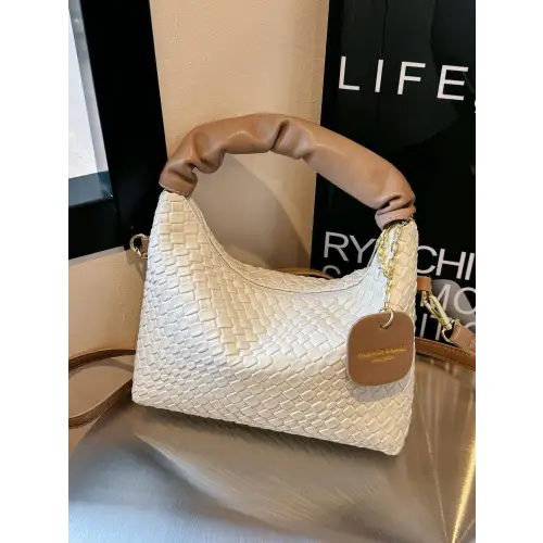 Stylish Leather Woven Crossbody Bags with Twisted Handles