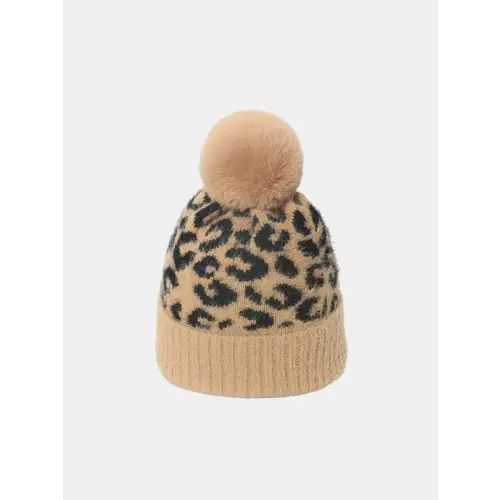 Excellent Leopard Pompom Hat