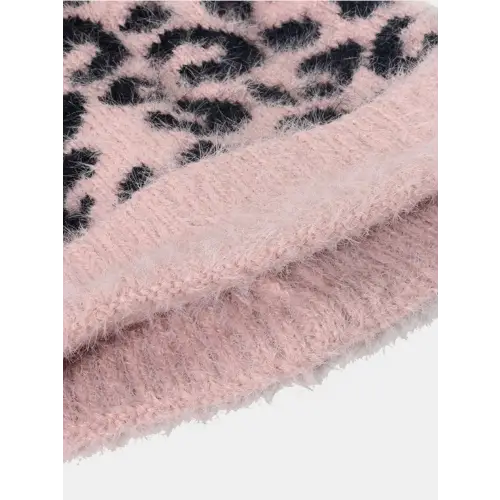 Excellent Leopard Pompom Hat