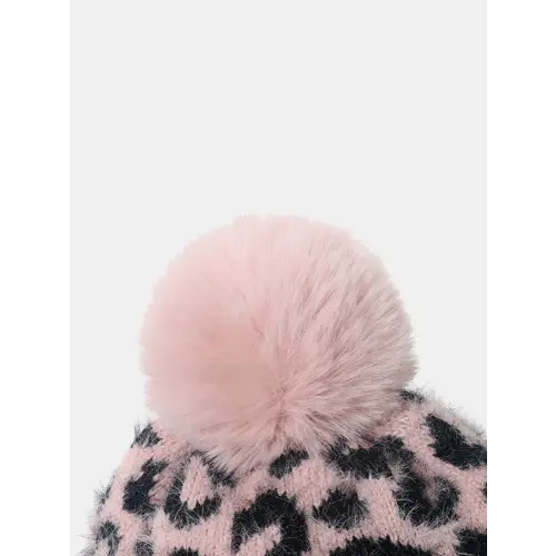 Excellent Leopard Pompom Hat