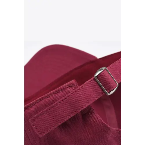 Maroon Embroidered Graphic Baseball Cap