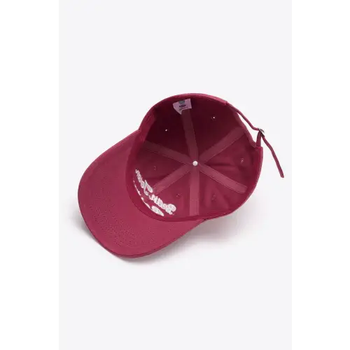 Maroon Embroidered Graphic Baseball Cap