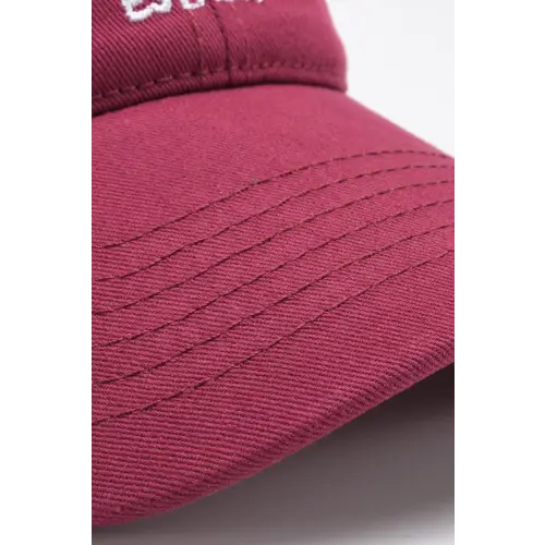 Maroon Embroidered Graphic Baseball Cap