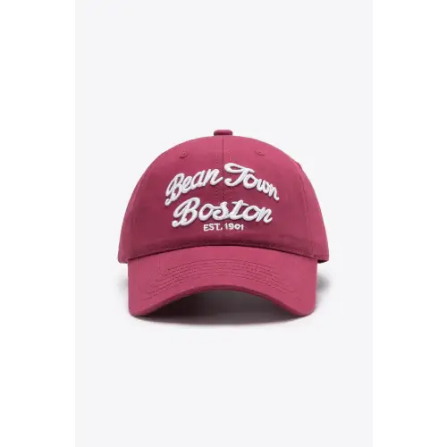Maroon Embroidered Graphic Baseball Cap