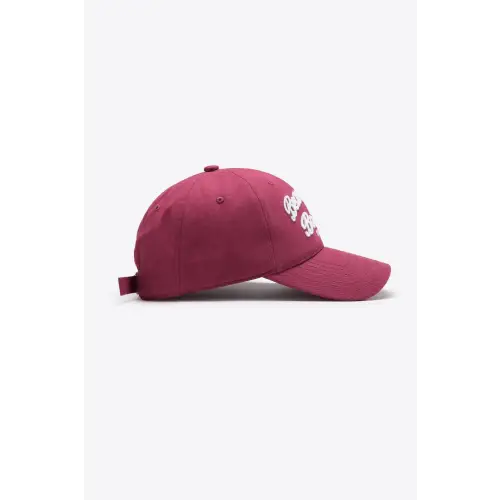 Maroon Embroidered Graphic Baseball Cap