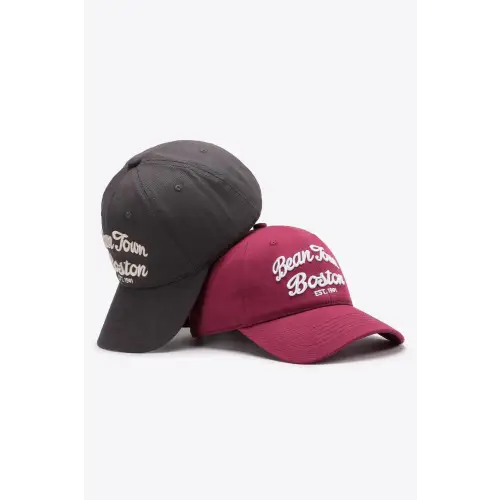 Maroon Embroidered Graphic Baseball Cap