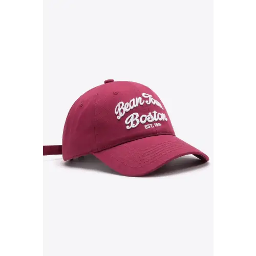 Maroon Embroidered Graphic Baseball Cap Deep Red One Size