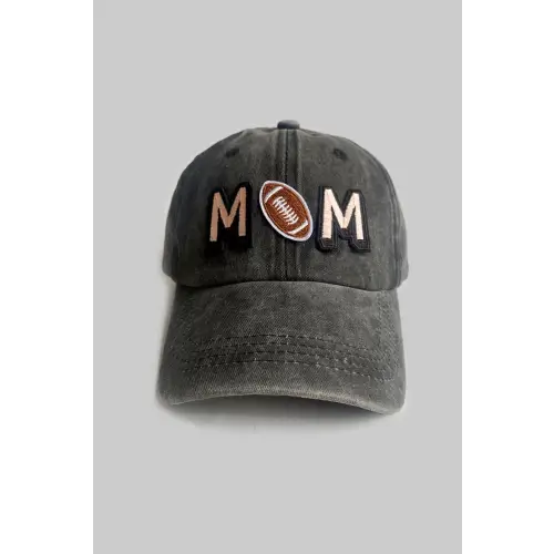 Mom Baseball Cap Celebrates Football Pride Dark Gray One Size