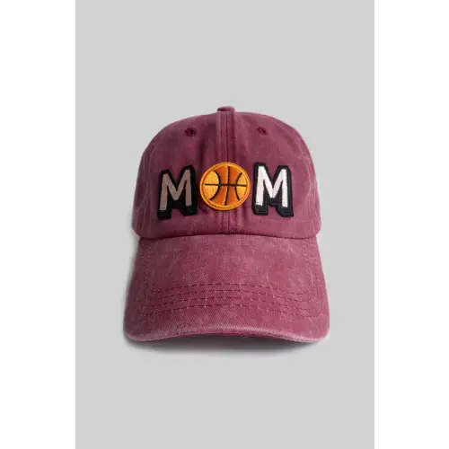 Mom Caps Burgundy One Size