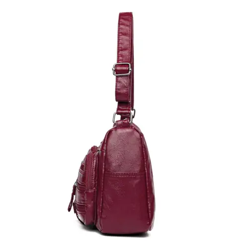 Stylish Multi-Pocket PU Leather Crossbody Bag for Everyday Chic