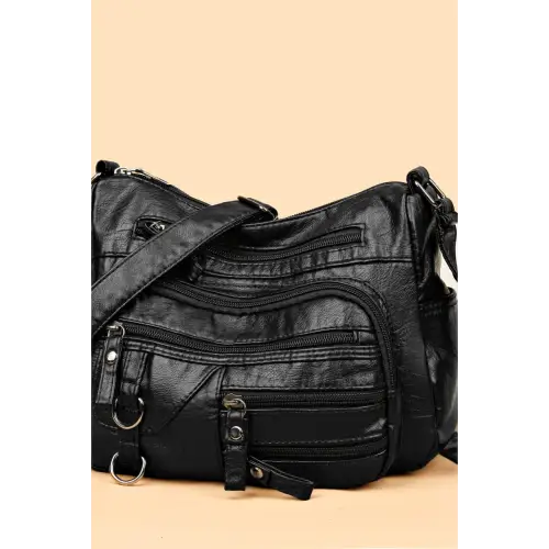 Stylish Multi-Pocket PU Leather Crossbody Bag for Everyday Chic