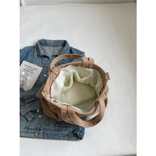 Stylish Pink Corduroy Solid Large Tote Bag for Everyday Adventures